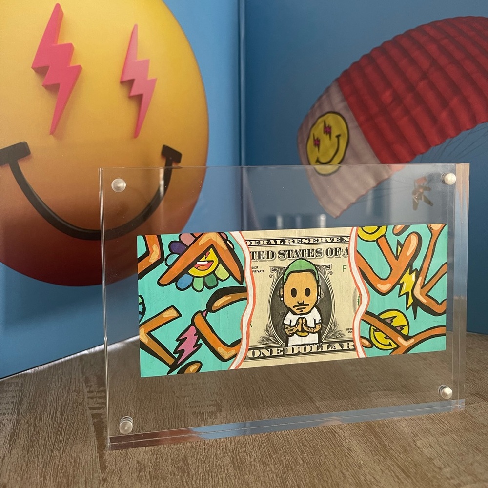 J. Balvin dollar artwork frame